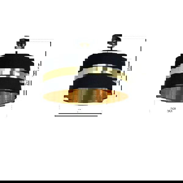 Milagro Palmira Hand Made Designer Ceiling Lamp Black And Gold