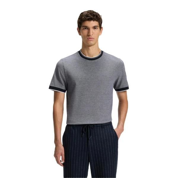 Boss Mens Piqué T-Shirt - Dark Blue - 