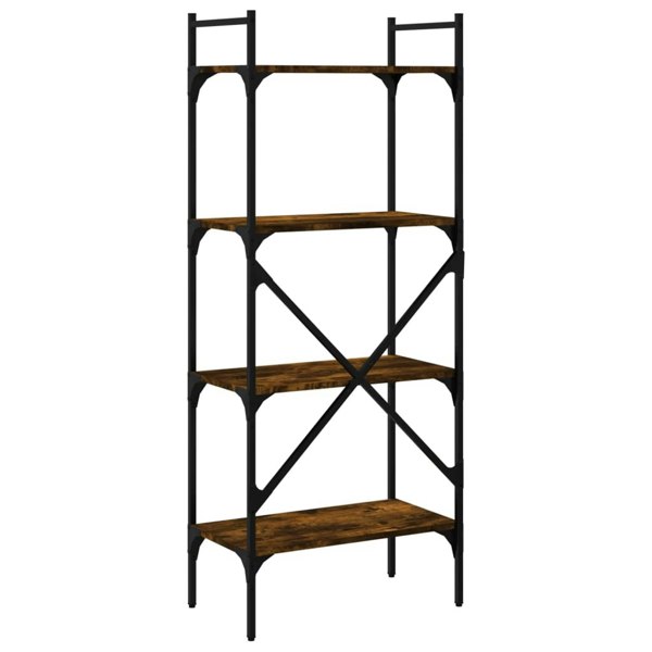 Berkfield Bookcase 4-Tier Smoked Oak 56x31.5x138.5 cm Engineered Wood