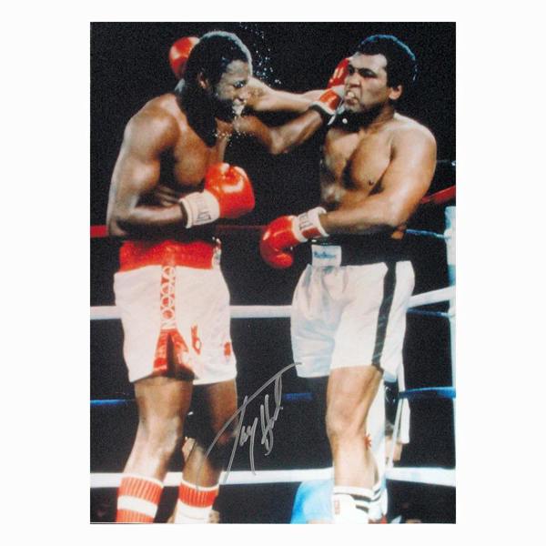 Larry Holmes signed 16x12 photo vs Muhammad Ali — Unframed