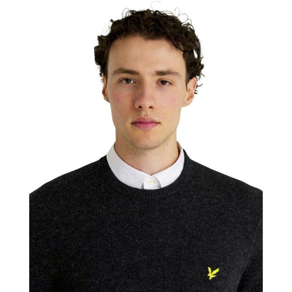 Lyle & Scott Crew Neck Lambswool Marl Blend Jumper - Charcoal