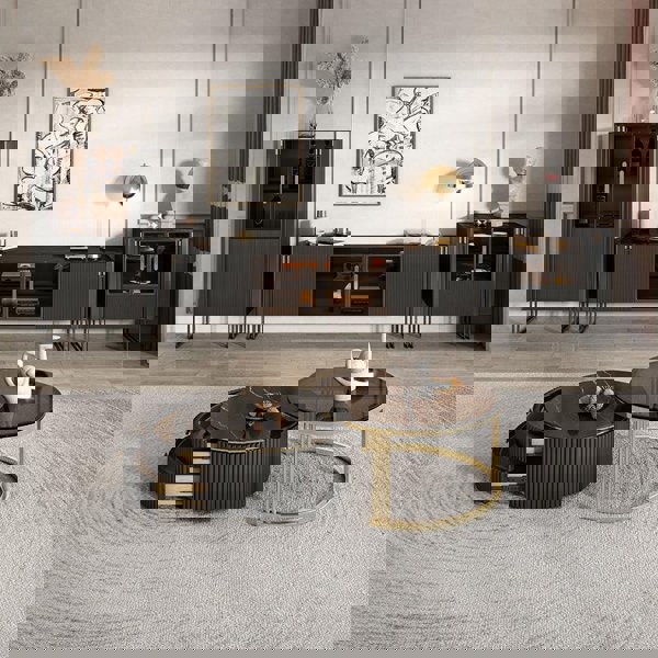 Bblythe Nesting Coffee Table Set, Black-Weilai Concept-Weilai Concept