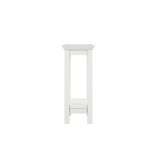 Wyld Haus Enroute White Wooden Side Table Bottom Shelf