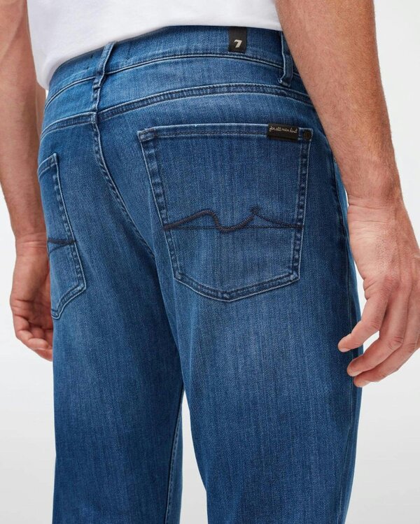 7 For All Mankind SLIMMY Mens Slim Fit Luxe Performance Eco Denim Jeans - Mid Blue