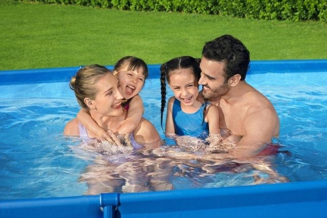 Bestway Rectangular Steel Frame Pool Set 9FT With Filter Pump