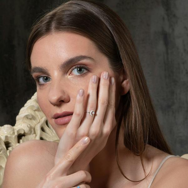 Adjustable Pink Opal Ring for Women - namana.london