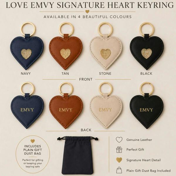 Love EMVY Signature Heart Leather Keyring With Giftbag