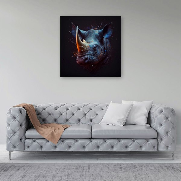 Warren Reed Rhino Face Splash Art Canvas