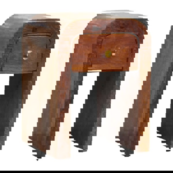 Artisan Furniture Solid Wood Mini Darcy Chestnut Nightstand with Curved Edges