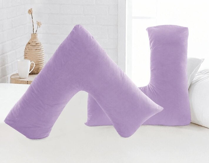 Night Zone Microfibre V Pillow – Ultra Soft Back & Neck Support Pillow with Cover or Cover Only - Lilac
