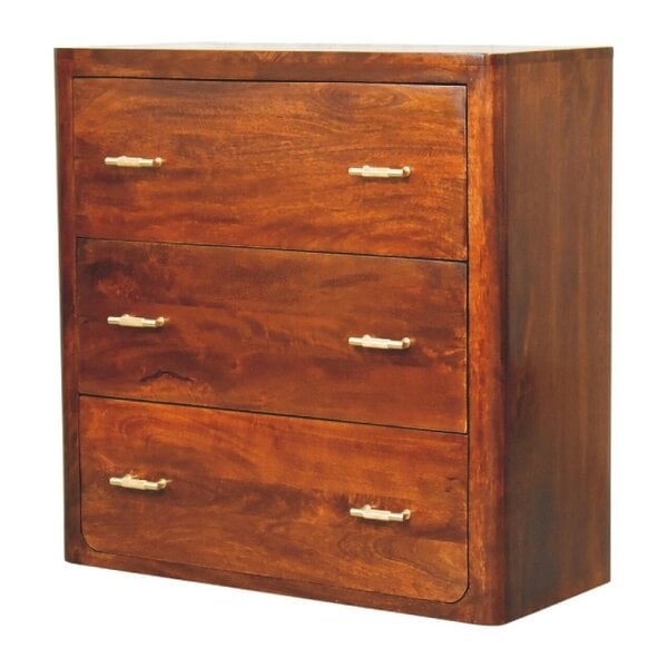 Artisan Furniture Solid Wood Luca Chest of Drawers, 3 Drawers, Brown