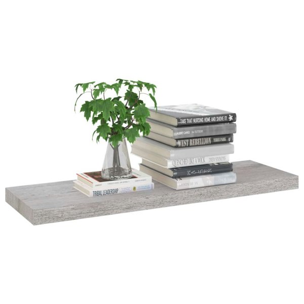 Berkfield Floating Wall Shelves 2 pcs Concrete Grey 80x23.5x3.8 cm MDF