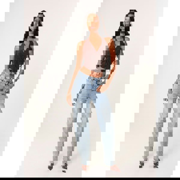 Pink Vanilla Knot Front Butterfly Halter Top