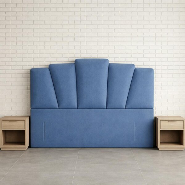 Great British Beds John Art Deco Headboard - Blue Plush