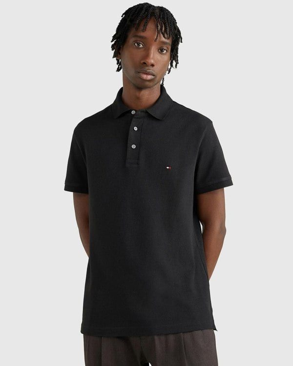 Tommy Hilfiger Core 1985 Slim Mens Polo Shirt - Black