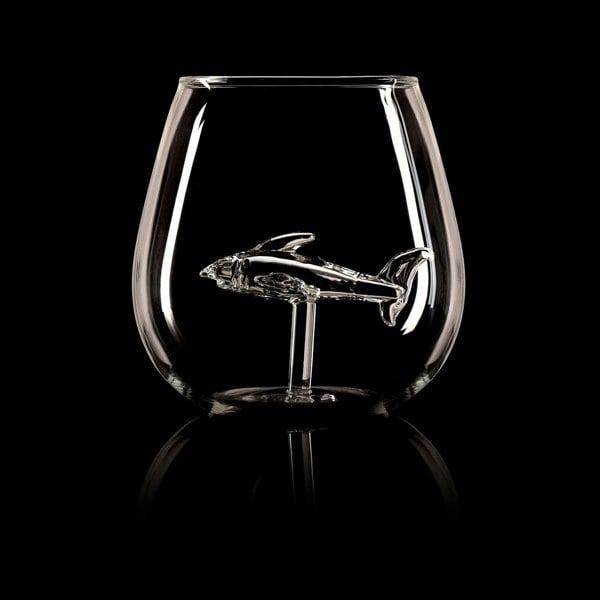 OLIPHANT Shark in a Glass Drinking Glass