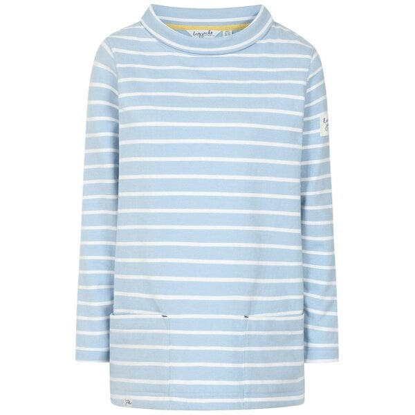 Lazy Jacks LJ94S - Striped Roll Neck Sweatshirt - Sky
