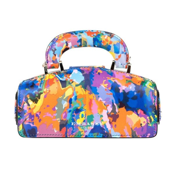 Embassy London Gazelle Mini - Summer Colours - Mini structured bag in colourful genuine leather and key
