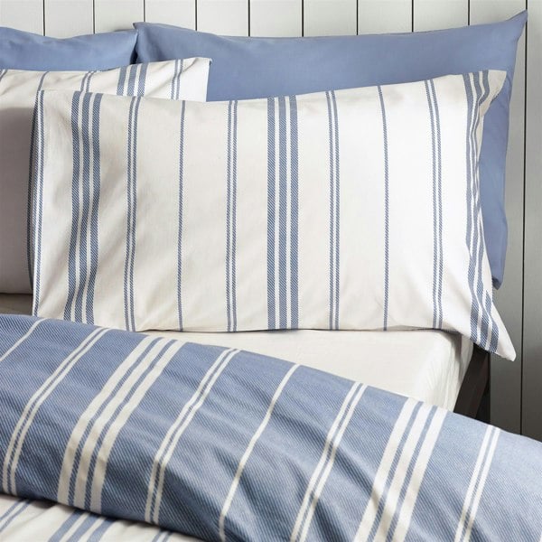 Catherine Lansfield Harbour Stripe Blue Duvet Cover Set