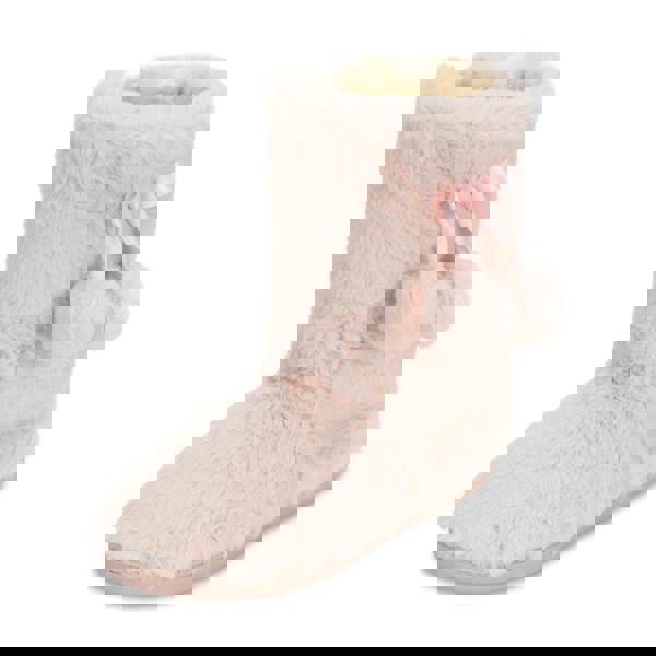 VIVA Polar Women's Faux Fur Fluffy Indoor Slipper Boots with Cute Pom Poms