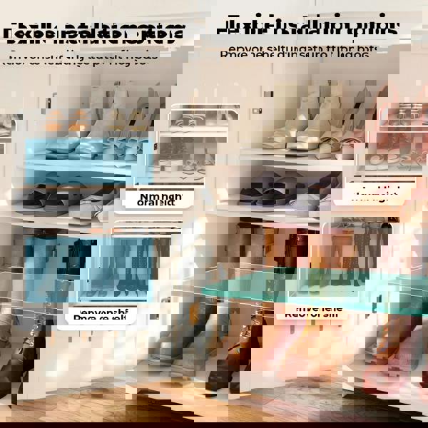 Levede Shoe Cabinet 4-Tier Door Entryway Storage Rack Organizer Cupboard White