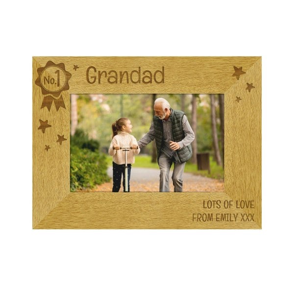Personalised Memento Company Personalised No.1 6x4 Landscape Wooden Photo Frame