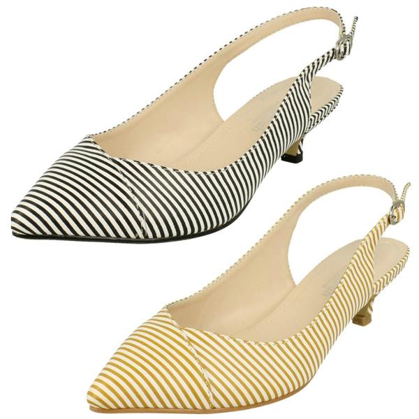 Savannah Ladies Savannah Striped Slingback Court Shoes