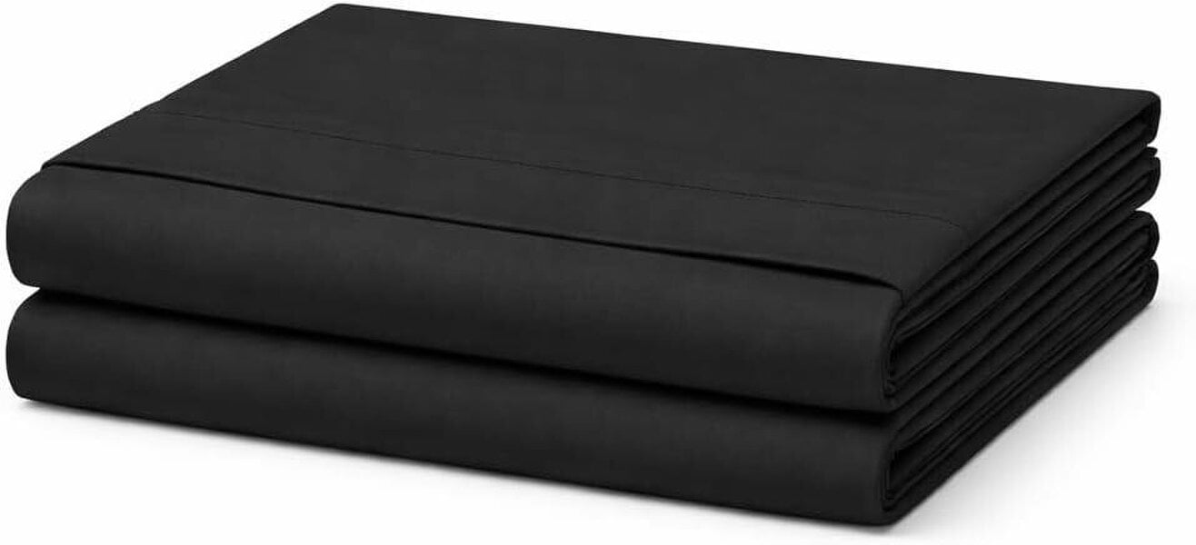 Night Zone Microfibre Flat Sheet – Ultra Soft Breathable Easy Care Bed Sheet - Black