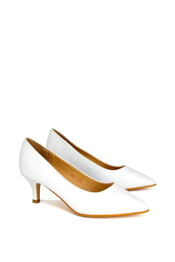 XY LONDON Pointed Toe Mid Stiletto Kitten Heel Court Shoes