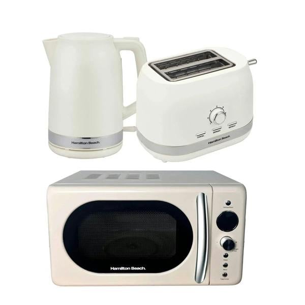Hamilton Beach Ella Kettle, Toaster & Microwave Set - Latte - Hamilton Beach UK