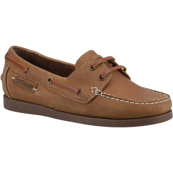 Cotswold Womens/Ladies Waterlane Leather Boat Shoes - Camel