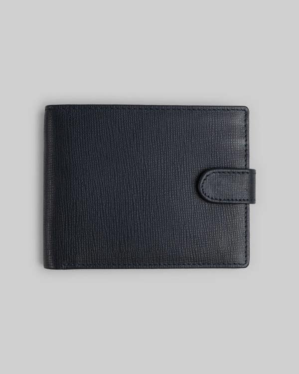 Steel & Jelly Leather Wallet With Popper Fastening