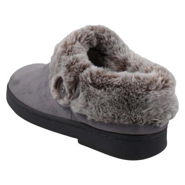 Clarks Ladies Clarks Warm Lined Slippers With Faux Fur Evelyn Mule