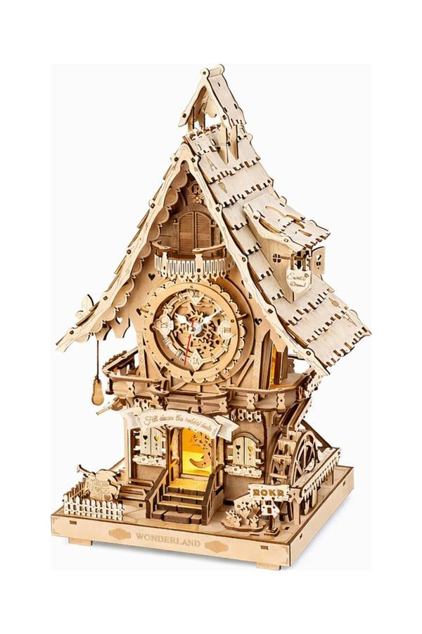 Dyzi Wood Colour Cuckoo Clock 3D Wooden Puzzle 435 Pieces