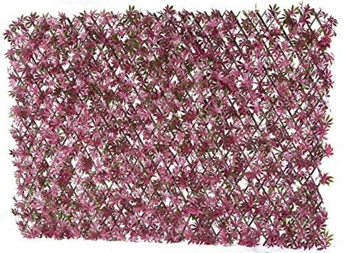 HYGRAD BUILT TO SURVIVE HYGRAD® Garden Screening Trellis Expanding Wooden Fence with Artificial Plant Leaves UK (Purple)