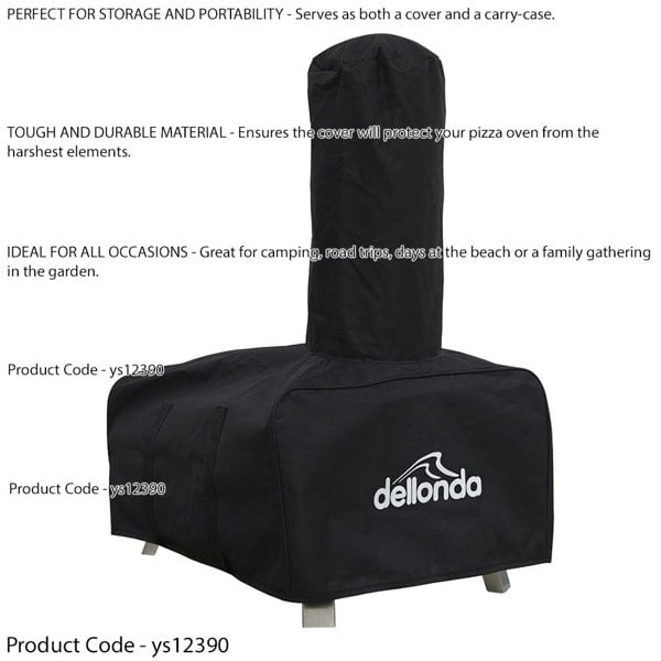 14" Portable Pizza Oven Cover / Carry Bag - For ys12385 & ys12387 - Weatherproof - LoopsDirect