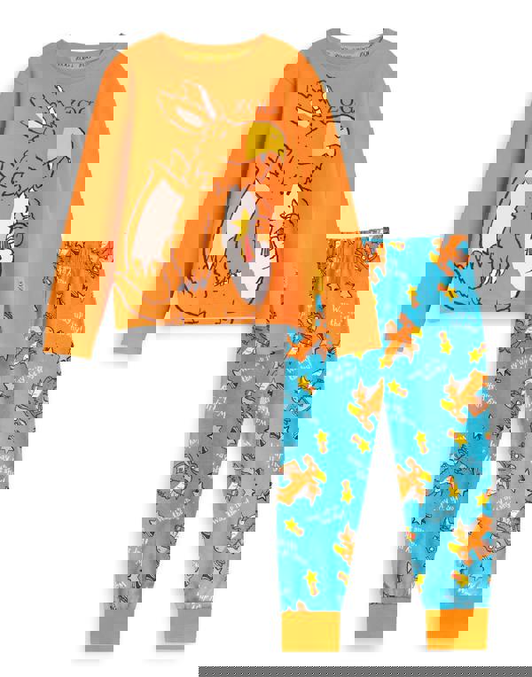 Gruffalo & Friends Zog Unisex Kids Orange Character Long Sleeve Long Leg Pyjama Set