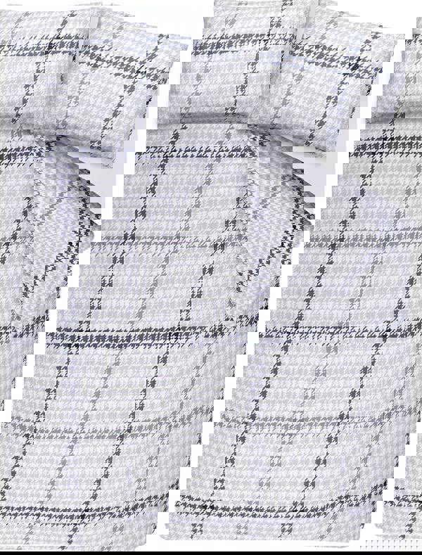 Smart Living Luxury Hounds tooth Check Brushed Cotton Duvet Cover Set - Easy Care Bedding - Lilac