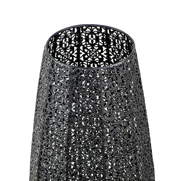 Traditional and Ornate Floral Moroccan Floor Lamp in Black Gloss Image 5