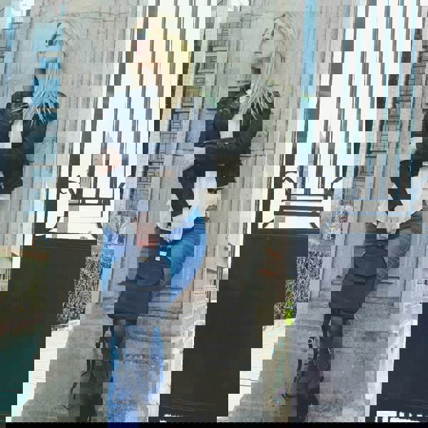 Assots London 'GEORGE' Black Mini Pebble Grain Leather Backpack