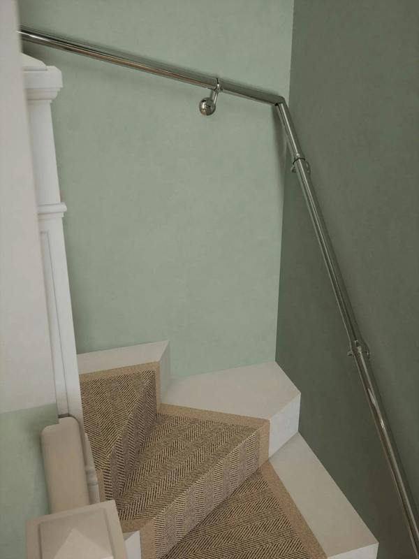 The Radway Chrome double winder handrail system