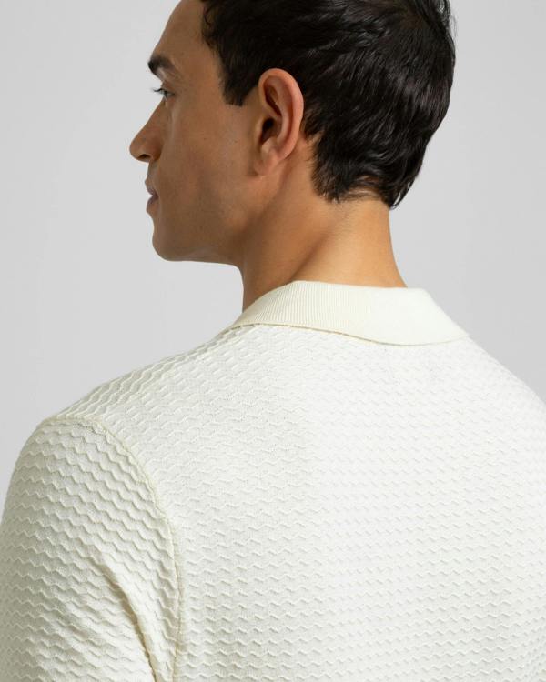 Steel & Jelly Aldgate - Chevron Textured Knitted Short Sleeve Shirt