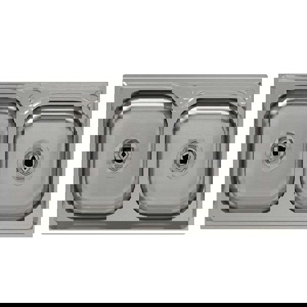 Two Compartment Stainless Steel Sink with Shelf Kitchen Sinks Living and Home