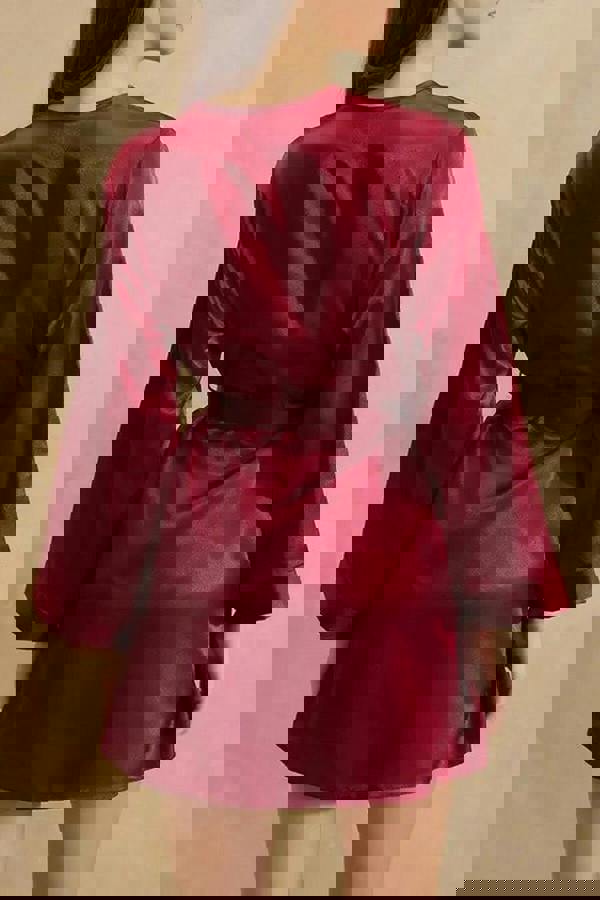 WOVCOR 4-Piece Satin Bridal Pajama Set Set with Lace Details