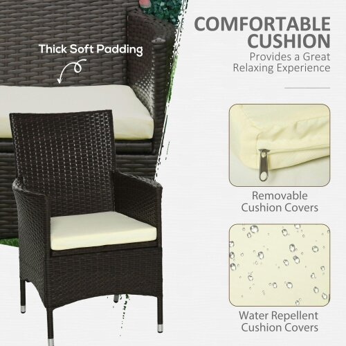 Wyld Haus Dodone Metal And Rattan Brown Set Of 2 Outdoor Dining Armchairs With Cushions