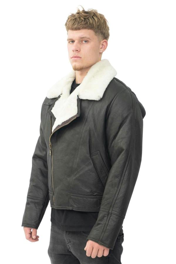 Infinity Leather Mens Sheepskin Leather WW2 Bomber Jacket-Haverhill
