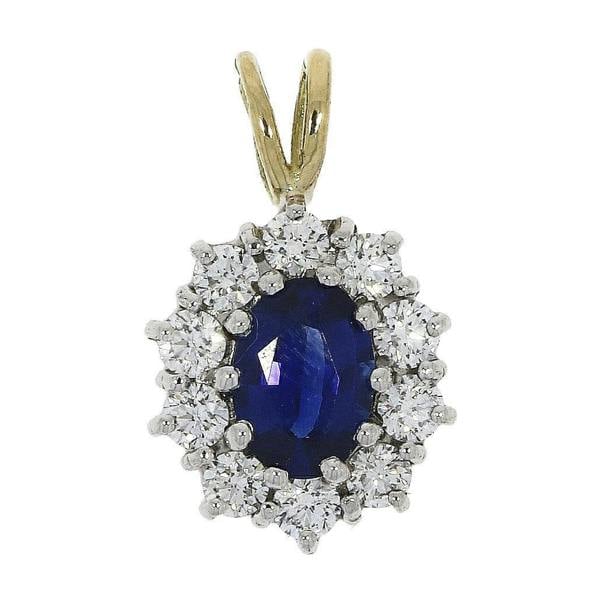 Sarah Layton 18ct Yellow Gold Sapphire & Diamond Cluster Pendant