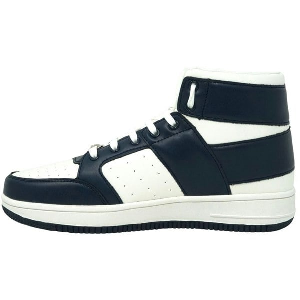 Plein Sport Hi-Top Bold Brand White and Navy Sneakers