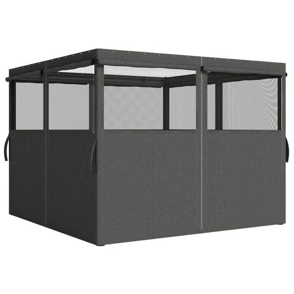 4 Pack Replacement Gazebo Curtains Privacy Panel for Most 3 x 3 m Gazebo, Outdoor Shelter Sidewalls, Dark Grey