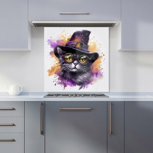 Warren Reed - Designer Splashart Longhaired Witches Cat Kitchen Splashback